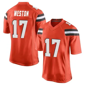Nike Isaiah Weston Men's Game Cleveland Browns Orange Alternate Jersey