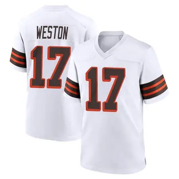 Nike Isaiah Weston Men's Game Cleveland Browns White 1946 Collection Alternate Jersey