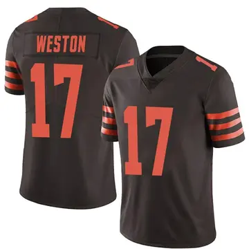 Nike Isaiah Weston Men's Limited Cleveland Browns Brown Color Rush Jersey