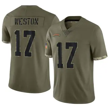 Nike Isaiah Weston Men's Limited Cleveland Browns Olive 2022 Salute To Service Jersey