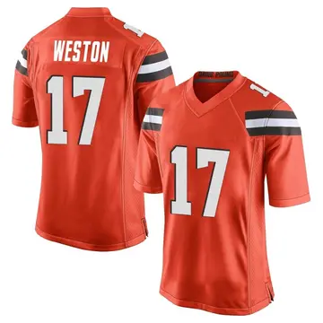 Nike Isaiah Weston Youth Game Cleveland Browns Orange Alternate Jersey