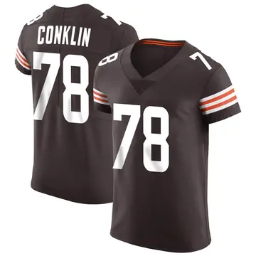 Nike Jack Conklin Men's Elite Cleveland Browns Brown Vapor Jersey