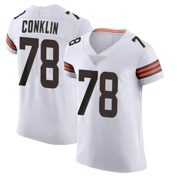 Nike Jack Conklin Men's Elite Cleveland Browns White Vapor Jersey
