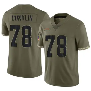 Nike Jack Conklin Men's Limited Cleveland Browns Olive 2022 Salute To Service Jersey