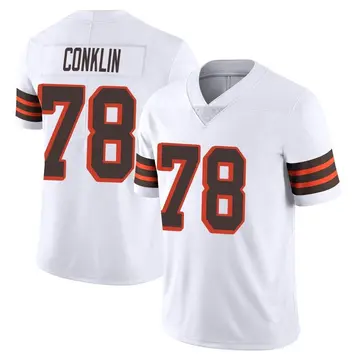 Nike Jack Conklin Men's Limited Cleveland Browns White Vapor 1946 Collection Alternate Jersey