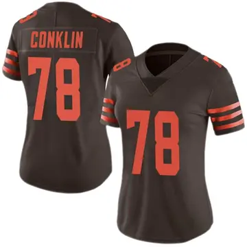 Nike Jack Conklin Women's Limited Cleveland Browns Brown Color Rush Jersey