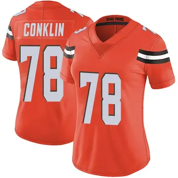 Nike Jack Conklin Women's Limited Cleveland Browns Orange Alternate Vapor Untouchable Jersey