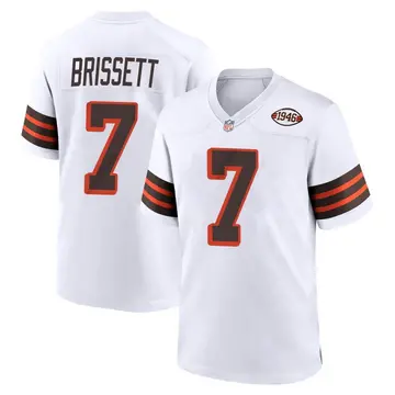 Nike Jacoby Brissett Men's Game Cleveland Browns White 1946 Collection Alternate Jersey