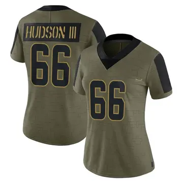 Nike James Hudson III Women's Limited Cleveland Browns Olive 2021 Salute To Service Jersey