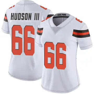 Nike James Hudson III Women's Limited Cleveland Browns White Vapor Untouchable Jersey