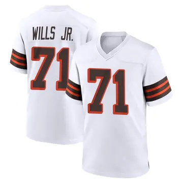 Nike Jedrick Wills Jr. Men's Game Cleveland Browns White 1946 Collection Alternate Jersey