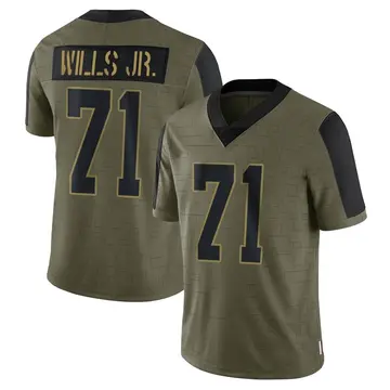 Nike Jedrick Wills Jr. Men's Limited Cleveland Browns Olive 2021 Salute To Service Jersey