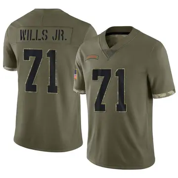 Nike Jedrick Wills Jr. Men's Limited Cleveland Browns Olive 2022 Salute To Service Jersey