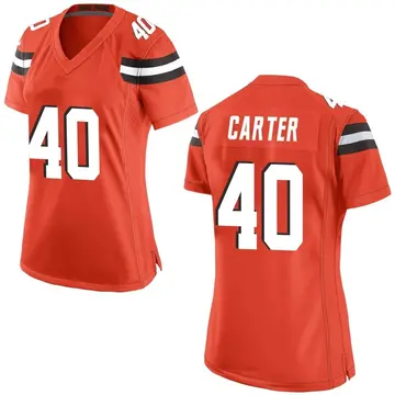 Nike Jermaine Carter Women's Game Cleveland Browns Orange Alternate Jersey