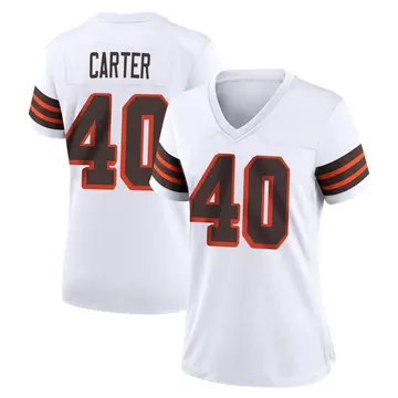 Nike Jermaine Carter Women's Game Cleveland Browns White 1946 Collection Alternate Jersey