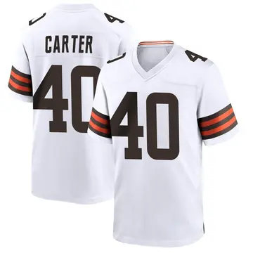Nike Jermaine Carter Youth Game Cleveland Browns White Jersey