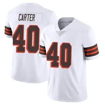Nike Jermaine Carter Youth Limited Cleveland Browns White Vapor 1946 Collection Alternate Jersey