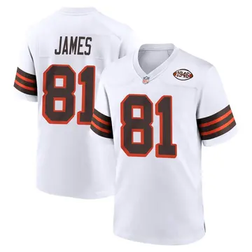 Nike Jesse James Men's Game Cleveland Browns White 1946 Collection Alternate Jersey