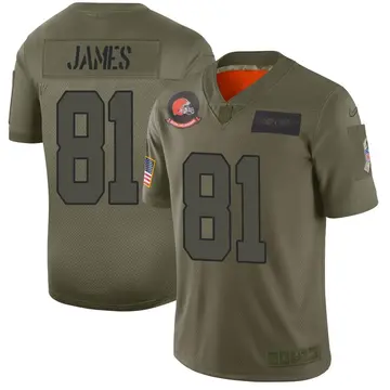 Nike Jesse James Men's Limited Cleveland Browns Camo 2019 Salute to Service Jersey