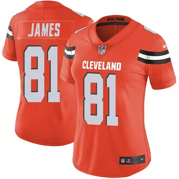 Nike Jesse James Women's Limited Cleveland Browns Orange Alternate Vapor Untouchable Jersey