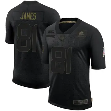Nike Jesse James Youth Limited Cleveland Browns Black 2020 Salute To Service Jersey