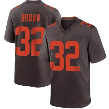 Nike Jim Brown Men's Game Cleveland Browns Brown Alternate Jersey