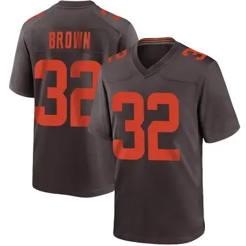 Nike Jim Brown Youth Game Cleveland Browns Brown Alternate Jersey