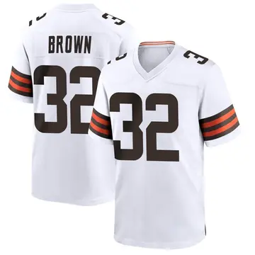 Nike Jim Brown Youth Game Cleveland Browns White Jersey