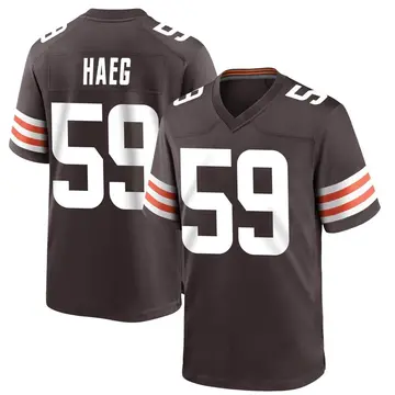 Nike Joe Haeg Men's Game Cleveland Browns Brown Team Color Jersey