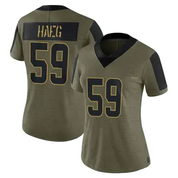 Nike Joe Haeg Women's Limited Cleveland Browns Olive 2021 Salute To Service Jersey
