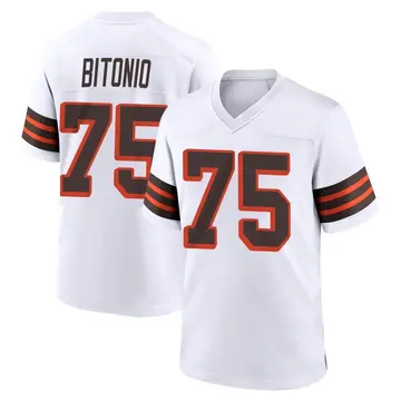 Nike Joel Bitonio Men's Game Cleveland Browns White 1946 Collection Alternate Jersey