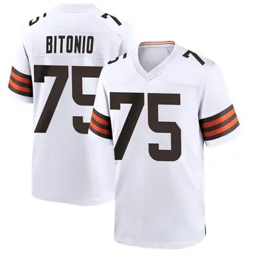 Nike Joel Bitonio Men's Game Cleveland Browns White Jersey