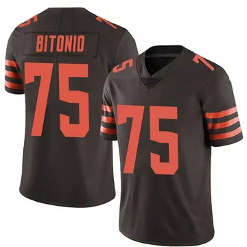 Nike Joel Bitonio Men's Limited Cleveland Browns Brown Color Rush Jersey