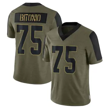 Nike Joel Bitonio Men's Limited Cleveland Browns Olive 2021 Salute To Service Jersey