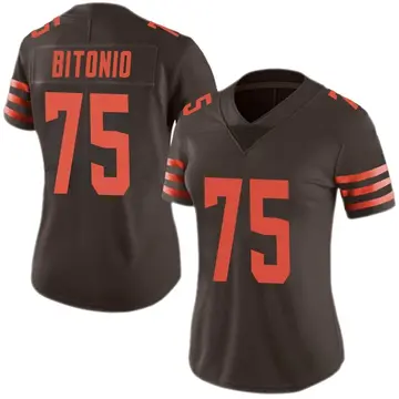 Nike Joel Bitonio Women's Limited Cleveland Browns Brown Color Rush Jersey
