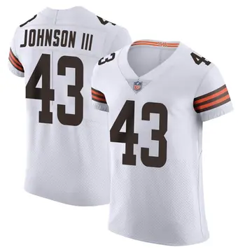 Nike John Johnson III Men's Elite Cleveland Browns White Vapor Jersey