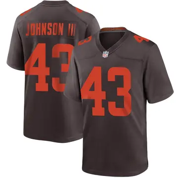 Nike John Johnson III Men's Game Cleveland Browns Brown Alternate Jersey