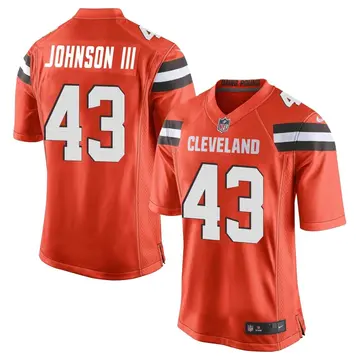 Nike John Johnson III Men's Game Cleveland Browns Orange Alternate Jersey