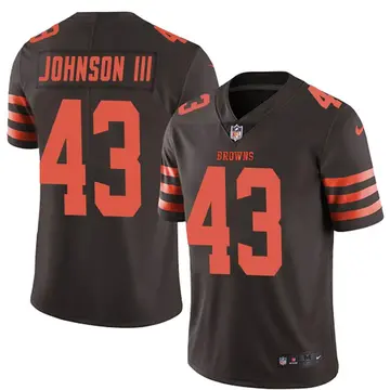 Nike John Johnson III Men's Limited Cleveland Browns Brown Color Rush Jersey