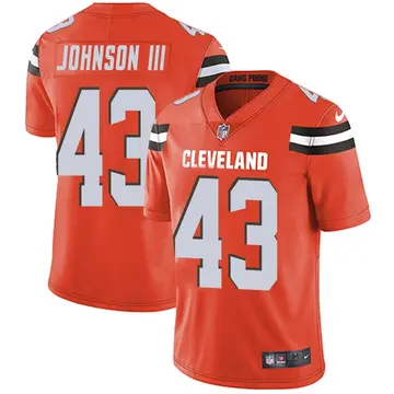 Nike John Johnson III Men's Limited Cleveland Browns Orange Alternate Vapor Untouchable Jersey