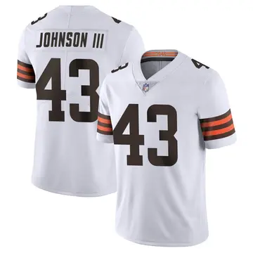 Nike John Johnson III Men's Limited Cleveland Browns White Vapor Untouchable Jersey