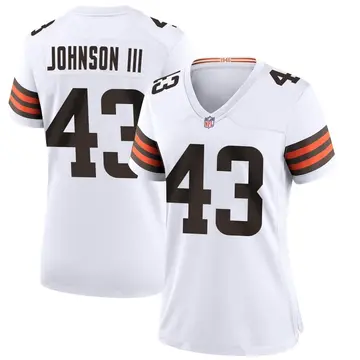 Nike John Johnson III Women's Game Cleveland Browns White Jersey