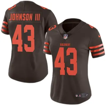 Nike John Johnson III Women's Limited Cleveland Browns Brown Color Rush Jersey