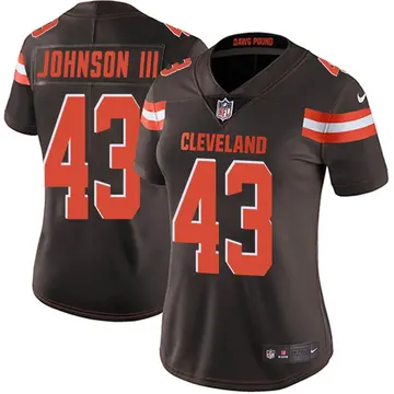 Nike John Johnson III Women's Limited Cleveland Browns Brown Team Color Vapor Untouchable Jersey
