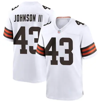 Nike John Johnson III Youth Game Cleveland Browns White Jersey