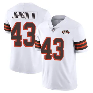 Nike John Johnson III Youth Limited Cleveland Browns White Vapor 1946 Collection Alternate Jersey