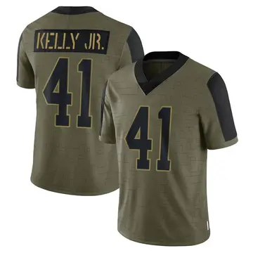 Nike John Kelly Jr. Men's Limited Cleveland Browns Olive 2021 Salute To Service Jersey