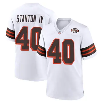 Nike Johnny Stanton IV Men's Game Cleveland Browns White 1946 Collection Alternate Jersey