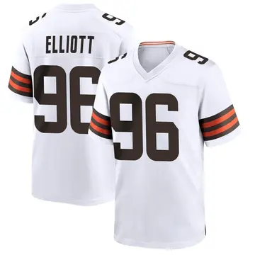 Nike Jordan Elliott Youth Game Cleveland Browns White Jersey