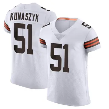 Nike Jordan Kunaszyk Men's Elite Cleveland Browns White Vapor Jersey